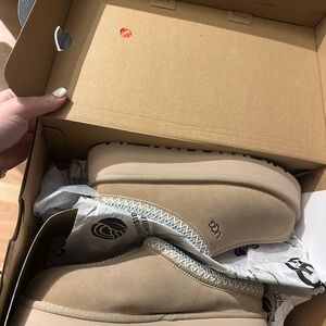 UGG Beige Suede Slip-On Shoes